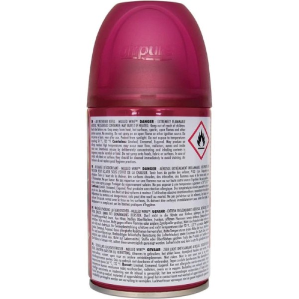 AIRPURE Air-O-Matic 芳香剤詰め替えパック 6 本 (各 250 ml)、ホットワインの香り。